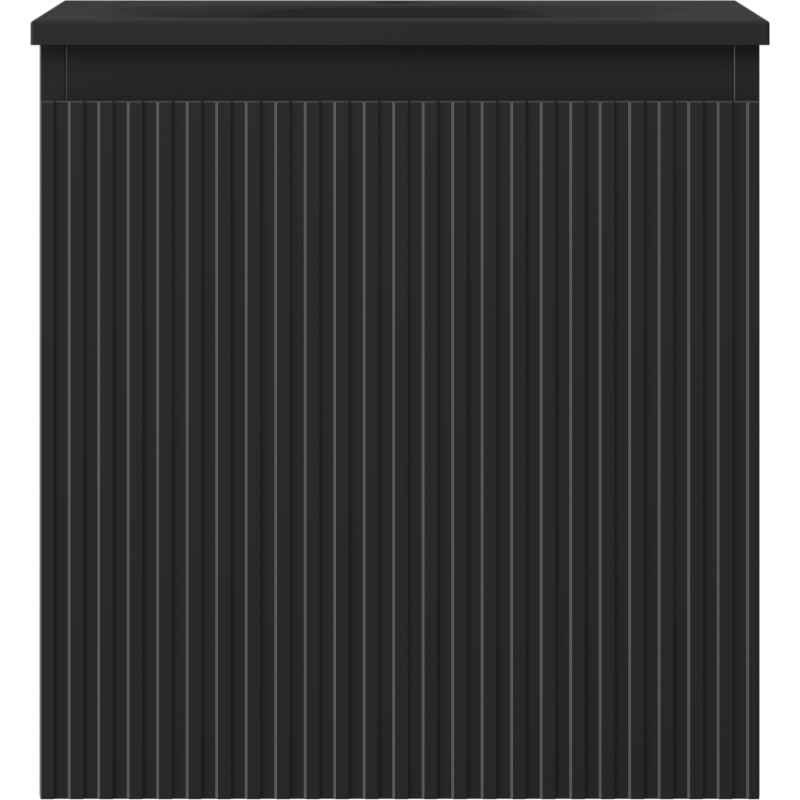 Mexen Rivel vonios spintelė 45 cm su praustuvu Vela, 1 stalčius, rifliuotas, juodas matinis - 91A20-04547-1-BF71-W23M71