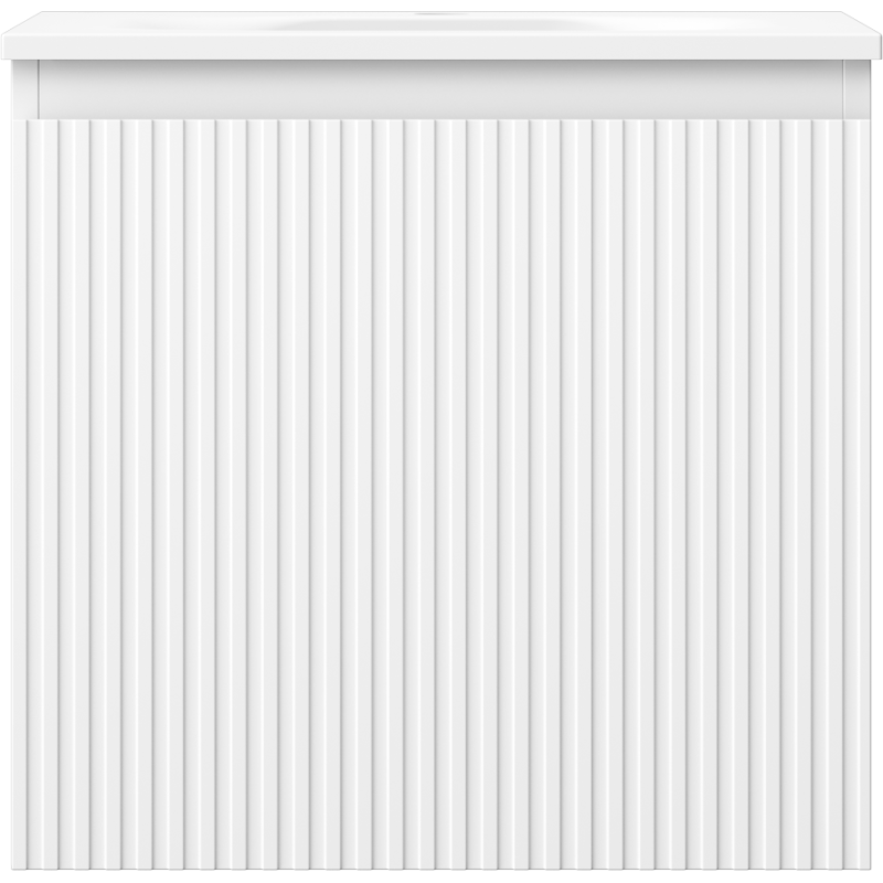 Mexen Rivel vonios kambario spintelė 50 cm su kriaukle Vela, 1 stalčius, grioveliai, balta matinė - 91A20-05047-1-BF01-W23M01