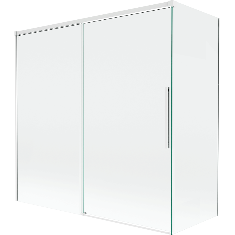 Mexen Rox 2 dalių stumdomas dušo ekranas 160 + 80 x 150 cm, skaidrus, baltas - 8C9-160-080-20-00
