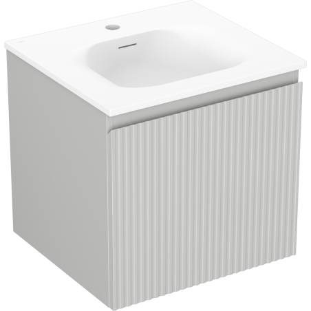 Mexen Rivel vonios spintelė 50 cm su kriaukle Vela, 1 stalčius, vagotas, pilkas matinė/pilka matinė - 91A20-05047-1-BF62-W23M01