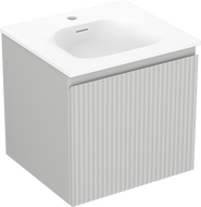 Mexen Rivel vonios spintelė 50 cm su kriaukle Vela, 1 stalčius, vagotas, pilkas matinė/pilka matinė - 91A20-05047-1-BF62-W23M01