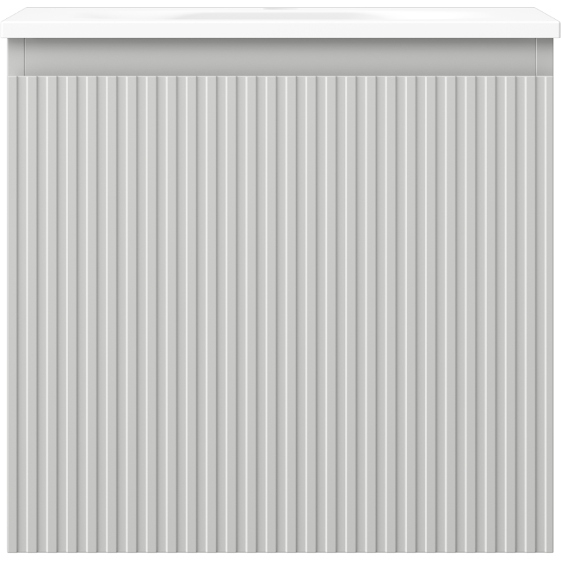 Mexen Rivel vonios spintelė 50 cm su kriaukle Vela, 1 stalčius, vagotas, pilkas matinė/pilka matinė - 91A20-05047-1-BF62-W23M01