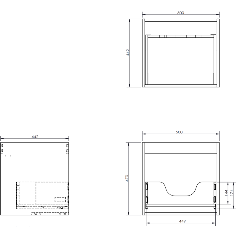Mexen Rivel vonios spintelė 50 cm su kriaukle Vela, 1 stalčius, vagotas, pilkas matinė/pilka matinė - 91A20-05047-1-BF62-W23M01