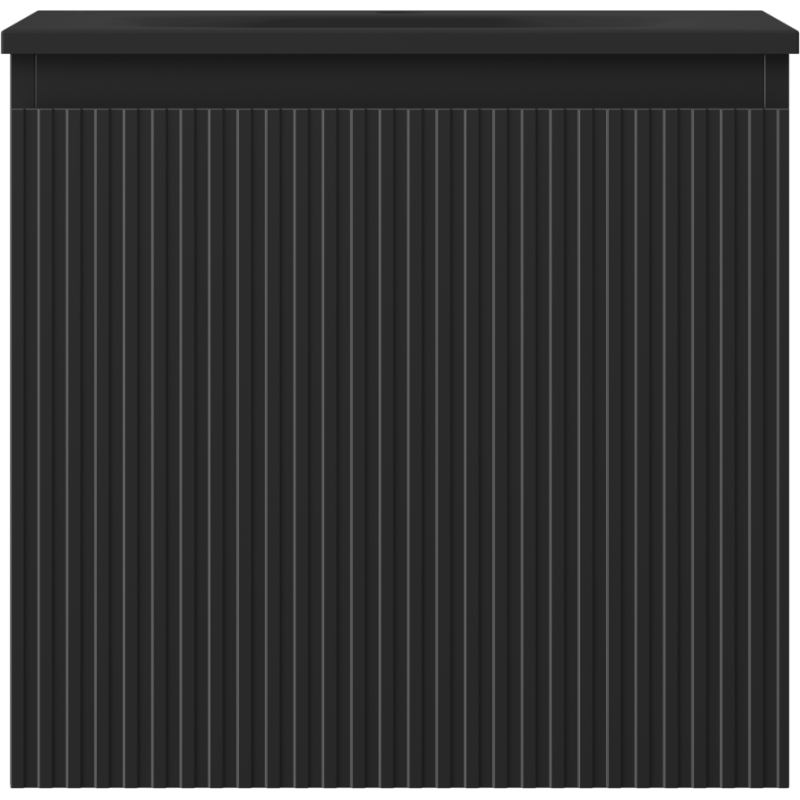 Mexen Rivel vonios spintelė 50 cm su Vela kriaukle, 1 stalčius, rifliuota, juoda matinė - 91A20-05047-1-BF71-W23M71