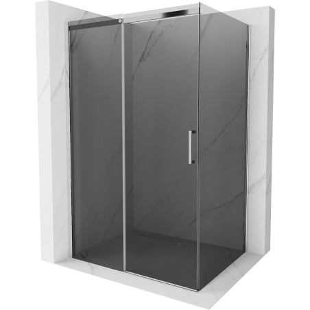 Mexen Omega stumetro plotis, 100 x 80 cm dušo kabina, grafito spalvos, chromuota - 825-100-080-01-40