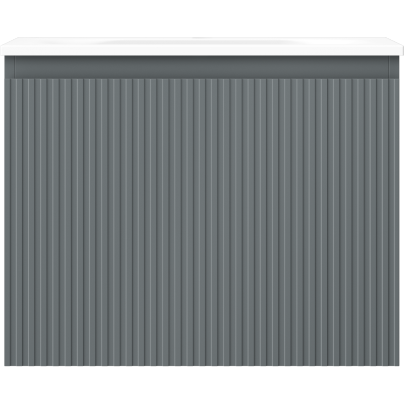 Mexen Rivel vonios spintelė su praustuvu Vela, 60 cm, 1 stalčius, briaunuota, grafito matinė/balta matinė