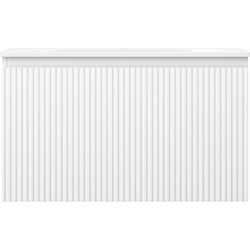 Mexen Rivel vonios spintelė 80 cm su praustuvu Vela, 1 stalčius, rifliuotas, baltas matinis - 91A20-08047-1-BF01-W23M01