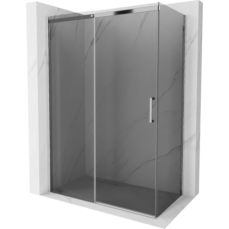 Mexen Omega stiklinė dušo kabina 130 x 70 cm, grafitas, chromas - 825-130-070-01-40