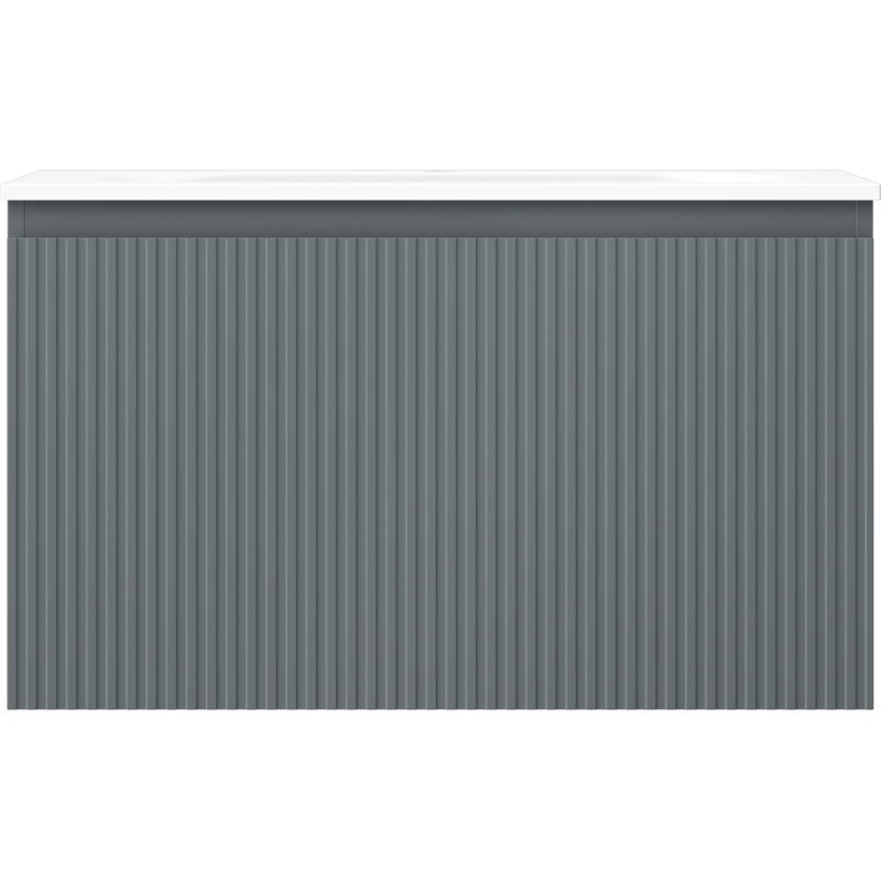 Mexen Rivel vonios kabineto 80 cm su praustuvu Vela, 1 stalčius, briaunotas, grafito matinis/baltas matinis