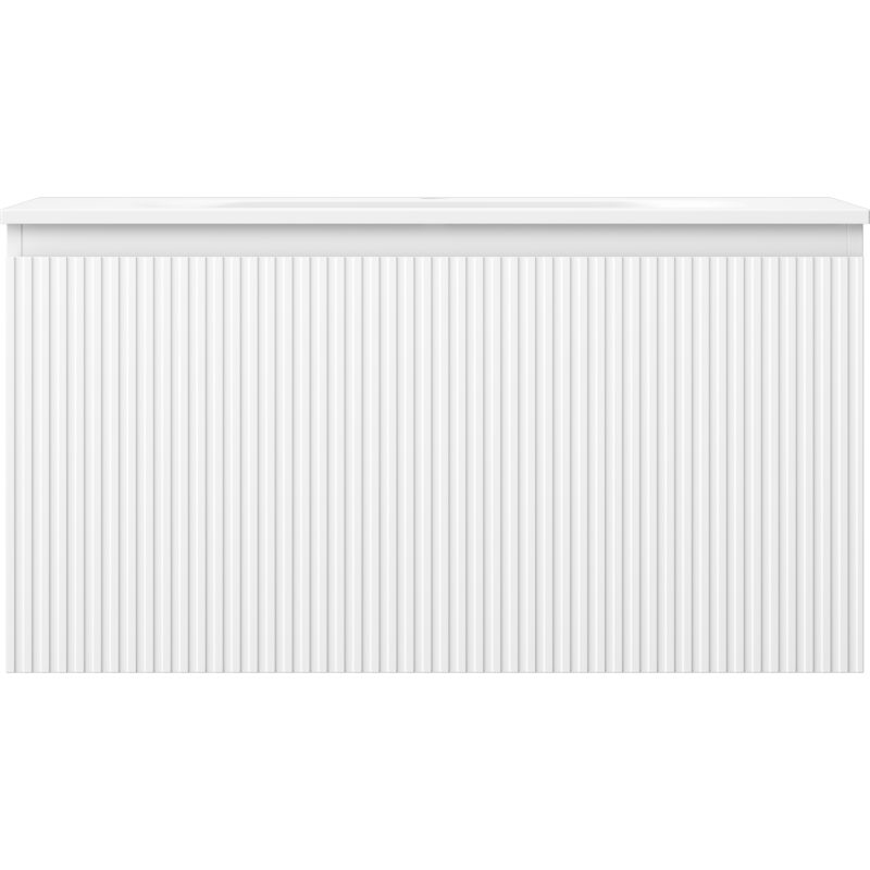 Mexen Rivel vonios spintelė 90 cm su praustuvu Vela, 1 stalčius, rifliuotas, baltas matinis - 91A20-09047-1-BF01-W23M01