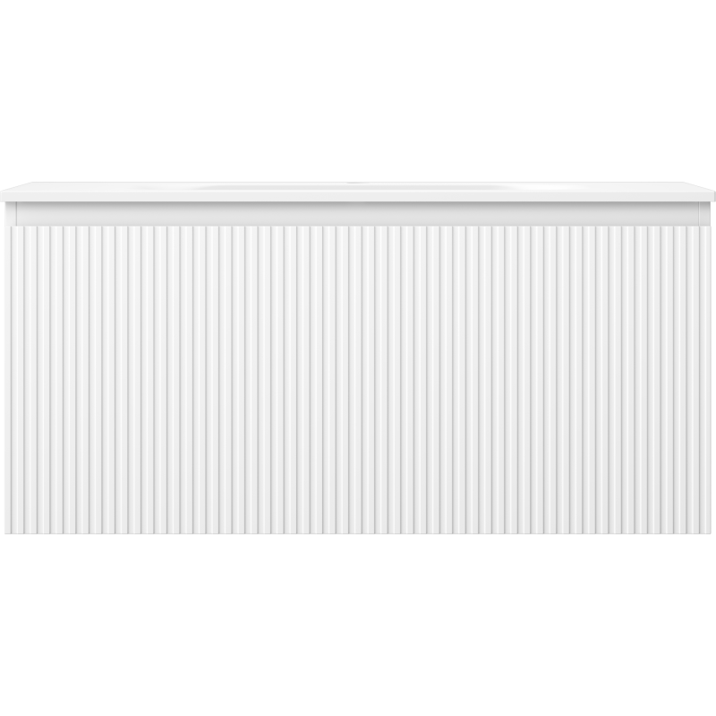 Mexen Rivel vonios spintelė 100 cm su praustuvu Vela, 1 stalčius, rifliuota, balta matinė - 91A20-10047-1-BF01-W23M01