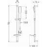 Mexen DB49 slankiojantis dušo rinkinys, juodas - 785494584-75