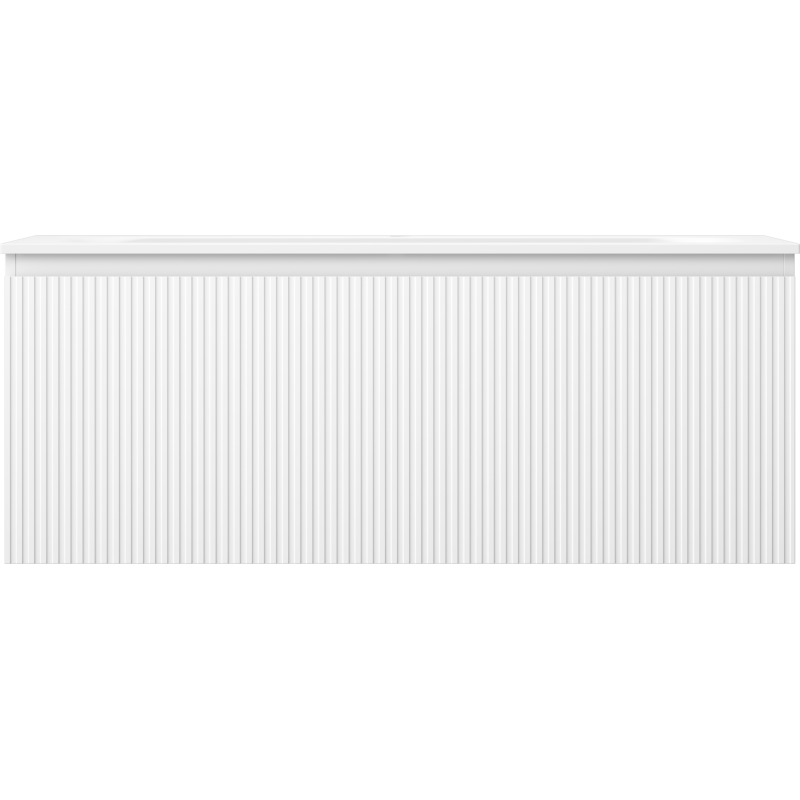 Mexen Rivel vonios spintelė 120 cm su praustuvu Vela, 1 stalčius, rifliuota, balta matinė - 91A20-12047-1-BF01-W23M01