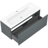 Mexen Rivel vonios spintelė 120 cm su praustuvu Vela, 1 stalčius, rifliuotas, grafito matas/balta matas -