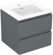 Mexen Orio vonios spintelė 50 cm su kriaukle Otis, 2 stalčiai, grafitas matinis/balta matinė - 91A10-05047-2-BFF66-W18M01