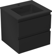 Mexen Orio vonios spintelė 50 cm su Otis praustuvu, 2 stalčiai, juodas matinis - 91A10-05047-2-BFF71-W18M71