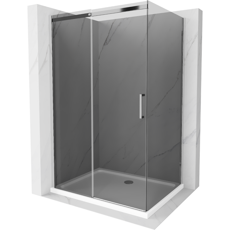 Mexen Omega stumdomas dušo kabina 120 x 70 cm, grafitas, chromas + padas Flat, baltas - 825-120-070-01-40-4010