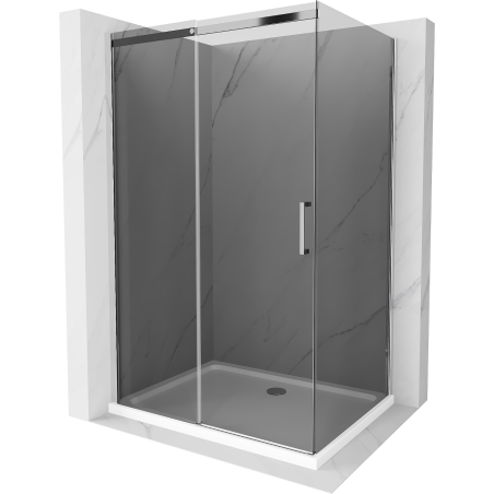 Mexen Omega stumdomas dušo kabina 120 x 70 cm, grafitas, chromas + padas Flat, baltas - 825-120-070-01-40-4010
