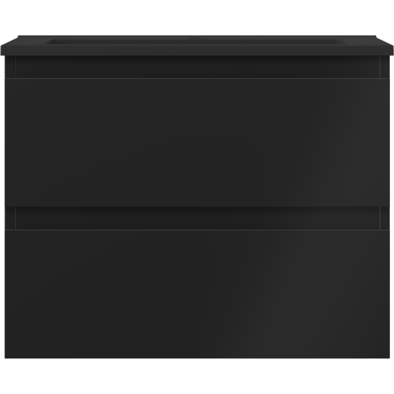 Mexen Orio vonios kambario spintelė 60 cm su praustuvu Otis, 2 stalčiai, juoda matinė - 91A10-06047-2-BFF71-W18M71