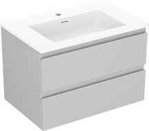 Mexen Orio vonios kambario spintelė 70 cm su Otis praustuvu, 2 stalčiai, pilka matinė/balta matinė - 91A10-07047-2-BFF62-W18M01