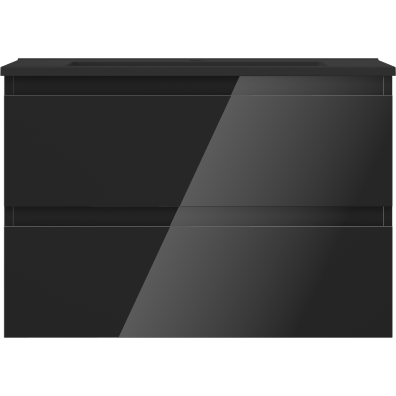 Mexen Orio 70 cm vonios spintelė su Otis praustuvu, 2 stalčiai, juodas blizgus/juodas matinis - 91A10-07047-2-BFF70-W18M71