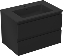 Mexen Orio vonios spintelė 70 cm su Otis kriaukle, 2 stalčiai, juoda matinė - 91A10-07047-2-BFF71-W18M71