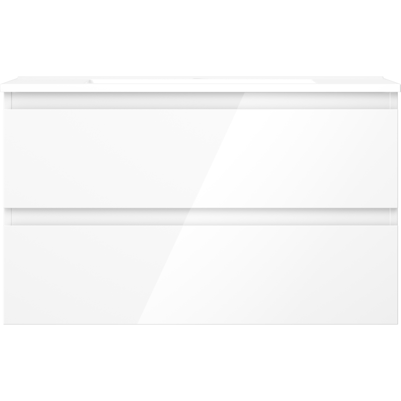 Mexen Orio vonios kambario spintelė 80 cm su Otis praustuvu, 2 stalčiai, blizgi balta - 91A10-08047-2-BFF00-W18M00