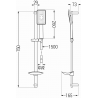 Mexen DB54 slankiojamasis dušo komplektas, juodas/chromas - 785544584-17