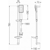 Mexen DB54 slankiojamasis dušo rinkinys, juodas/chromas - 785544584-17