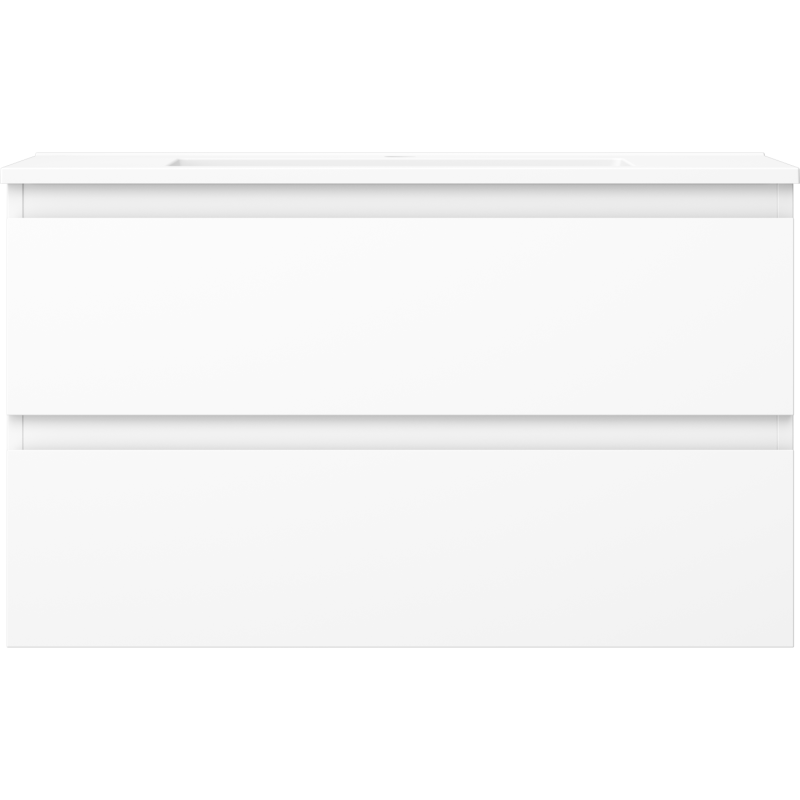 Mexen Orio vonios kambario spintelė 80 cm su Otis kriaukle, 2 stalčiai, balta matinė - 91A10-08047-2-BFF01-W18M01