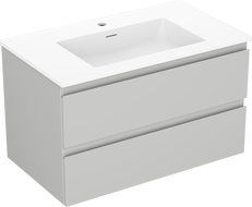 Mexen Orio vonios kambario spintelė 80 cm su Otis kriaukle, 2 stalčiai, pilka matinė/ balta matinė - 91A10-08047-2-BFF62-W18M01