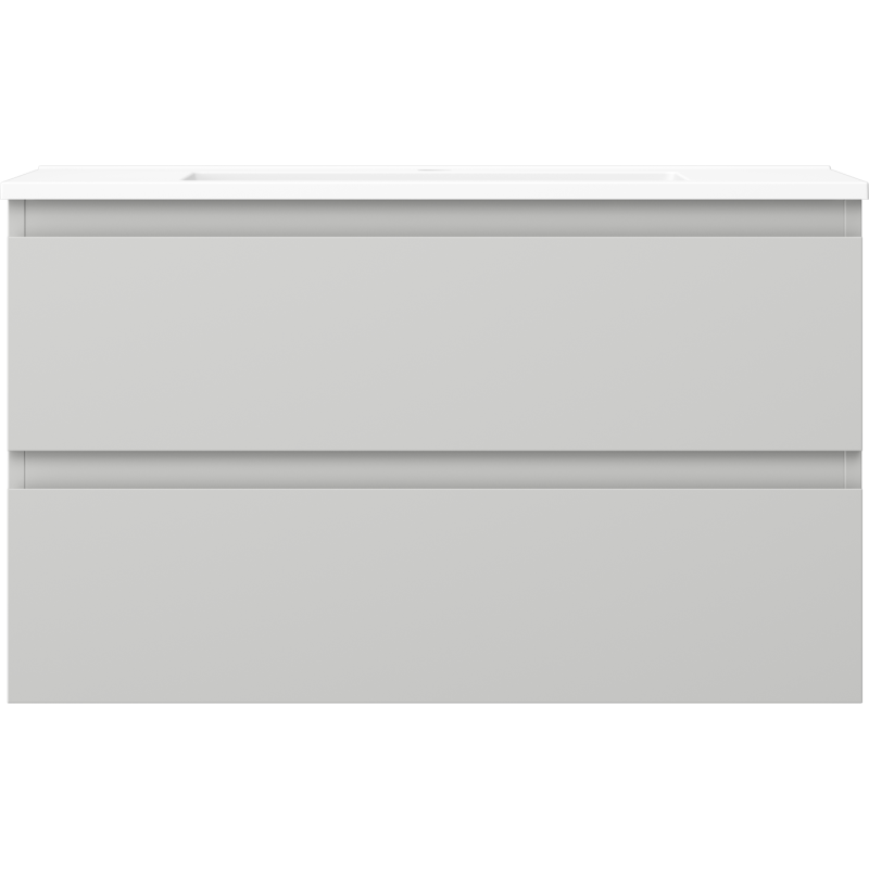 Mexen Orio vonios kambario spintelė 80 cm su Otis kriaukle, 2 stalčiai, pilka matinė/ balta matinė - 91A10-08047-2-BFF62-W18M01