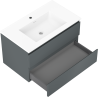 Mexen Orio 80 cm vonios spintelė su praustuvu Otis, 2 stalčiai, grafitas matinis/baltas matinis - 91A10-08047-2-BFF66-W18M01