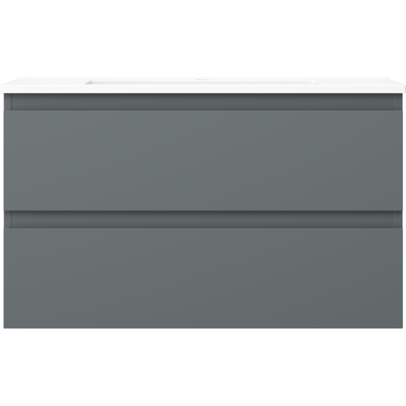 Mexen Orio 80 cm vonios spintelė su praustuvu Otis, 2 stalčiai, grafitas matinis/baltas matinis - 91A10-08047-2-BFF66-W18M01