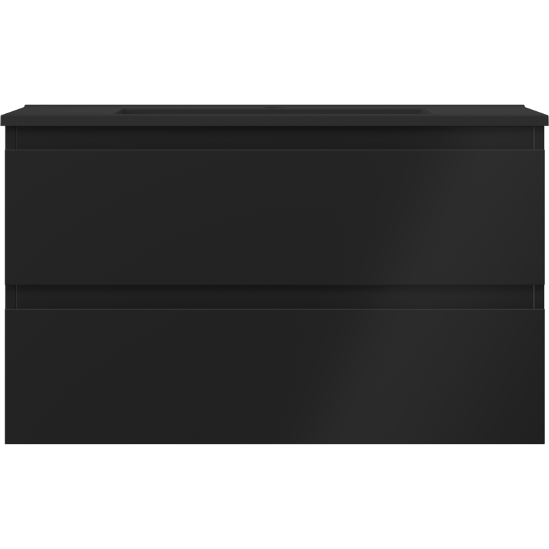 Mexen Orio vonios spintelė 80 cm su praustuvu Otis, 2 stalčiai, juoda matinė - 91A10-08047-2-BFF71-W18M71