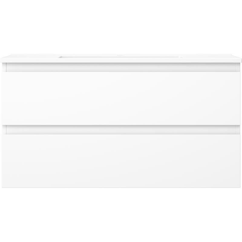 Mexen Orio vonios spintelė 90 cm su plautuve Otis, 2 stalčiai, matinė balta - 91A10-09047-2-BFF01-W18M01