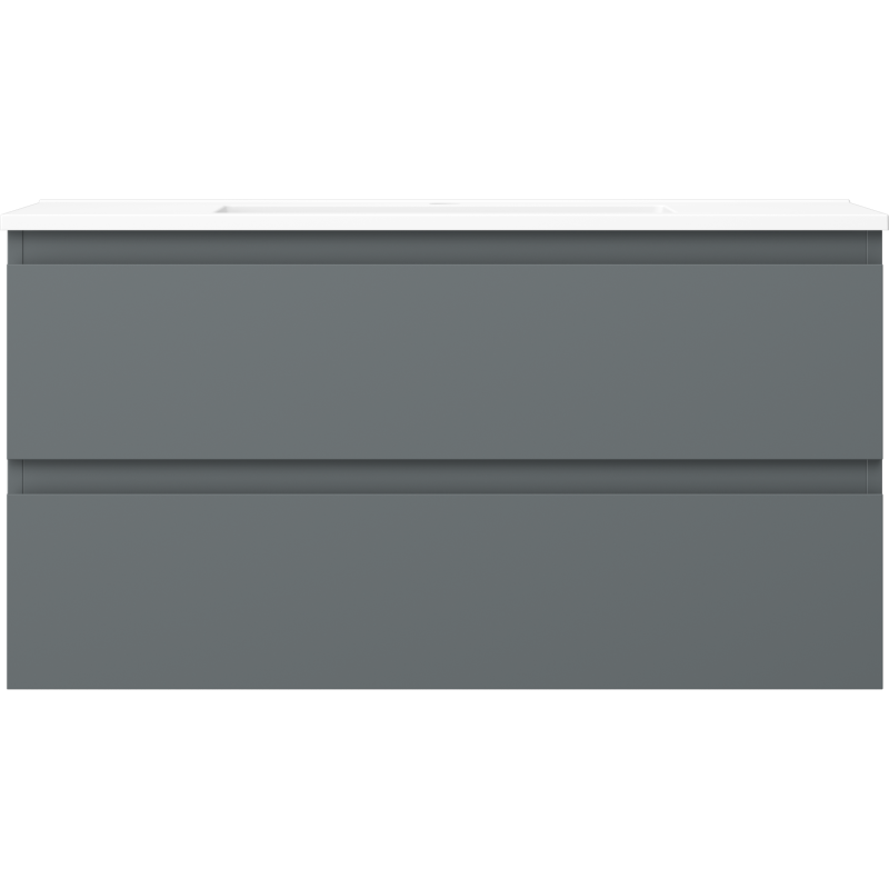 Mexen Orio vonios spintelė 90 cm su Otis praustuvu, 2 stalčiai, matinė grafito/balta matinė - 91A10-09047-2-BFF66-W18M01