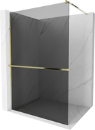 Mexen Kioto+ dušo siena su lentyna Walk-in 70 x 200 cm, grafitas, auksinė - 800-070-121-50-40