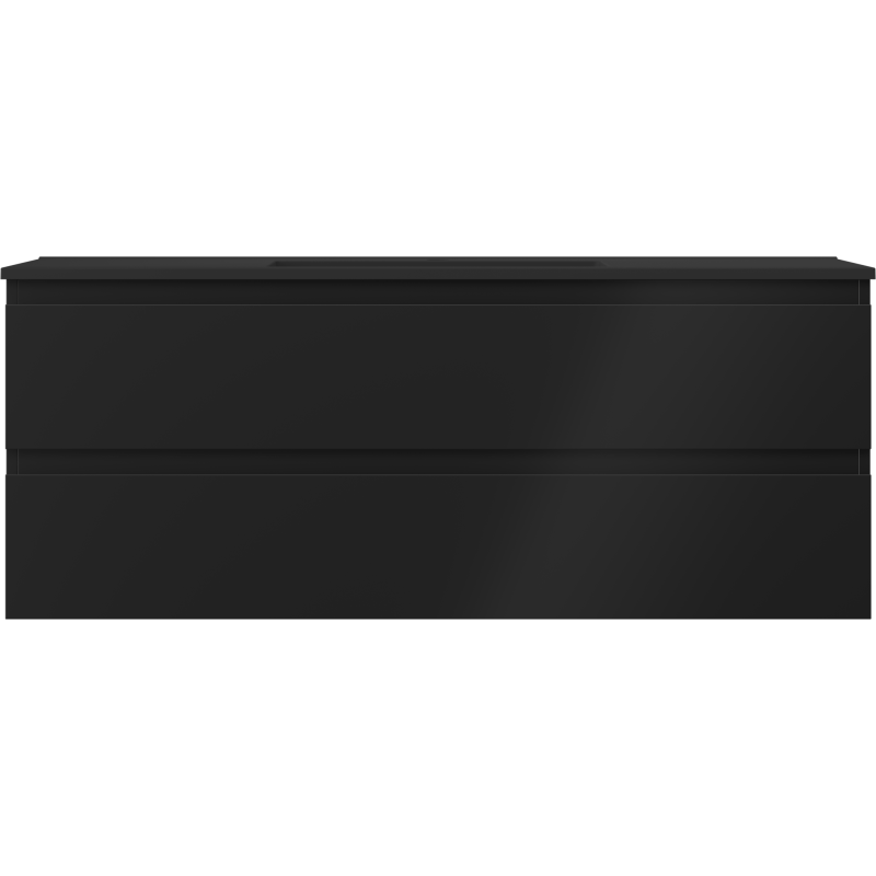 Mexen Orio vonios spintelė 120 cm su Otis kriaukle, 2 stalčiai, juoda matinė - 91A10-12047-2-BFF71-W18M71