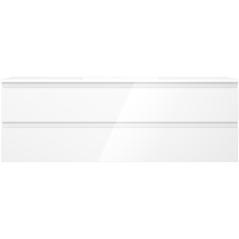 Mexen Orio vonios spintelė 140 cm su praustuvu Otis, 2 stalčiai, blizgi balta - 91A10-14047-2-BFF00-W18M00