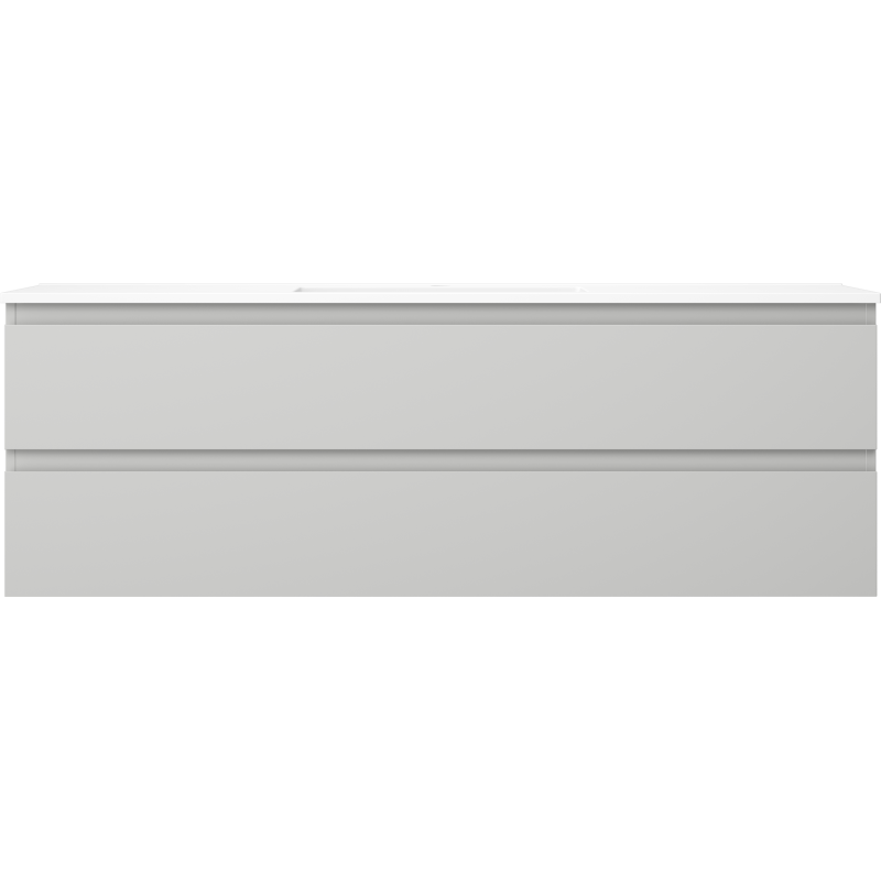 Mexen Orio vonios spintelė 140 cm su Otis kriaukle, 2 stalčiai, pilka matinė/balta matinė - 91A10-14047-2-BFF62-W18M01