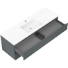 Mexen Orio vonios spintelė 140 cm su kriaukle Otis, 2 stalčiai, matinė grafito/balta matinė - 91A10-14047-2-BFF66-W18M01