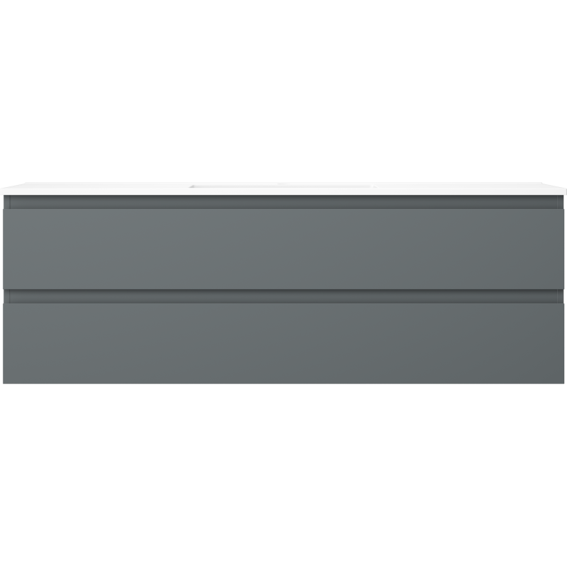 Mexen Orio vonios spintelė 140 cm su kriaukle Otis, 2 stalčiai, matinė grafito/balta matinė - 91A10-14047-2-BFF66-W18M01