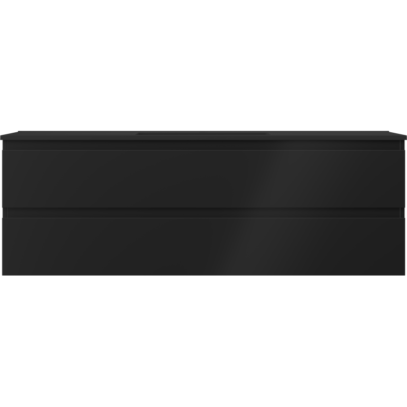 Mexen Orio vonios kambario spintelė 140 cm su kriaukle Otis, 2 stalčiai, juoda matinė - 91A10-14047-2-BFF71-W18M71