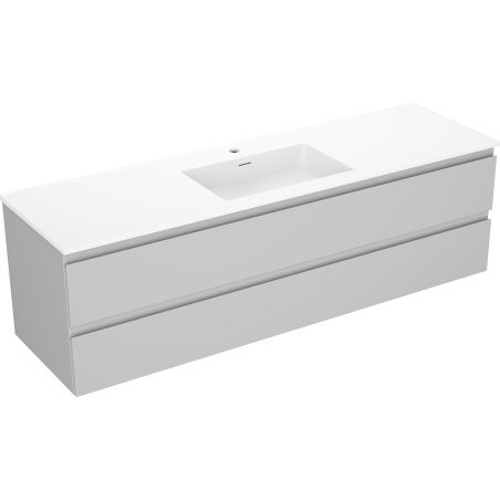 Mexen Orio vonios spintelė 160 cm su praustuvu Otis, 2 stalčiai, pilkas matinis/baltas matinis - 91A10-16047-2-BFF62-W18M01