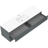 Mexen Orio vonios spintelė Otis, 160 cm su praustuvu, 2 stalčiai, matinė grafito/balta - 91A10-16047-2-BFF66-W18M01