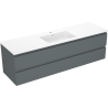 Mexen Orio vonios spintelė Otis, 160 cm su praustuvu, 2 stalčiai, matinė grafito/balta - 91A10-16047-2-BFF66-W18M01