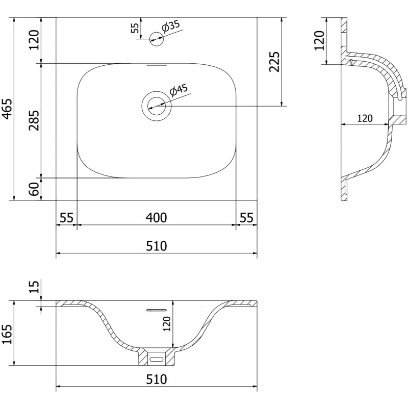 Mexen Orio vonios spintelė 50 cm su kriaukle Vela, 2 stalčiai, balta blizgi - 91A10-05047-2-BFF00-W23M00
