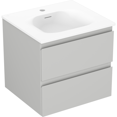 Mexen Orio vonios spintelė 50 cm su praustuvu Vela, 2 stalčiai, pilkai matinė/baltai matinė - 91A10-05047-2-BFF62-W23M01