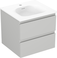 Mexen Orio vonios spintelė 50 cm su praustuvu Vela, 2 stalčiai, pilkai matinė/baltai matinė - 91A10-05047-2-BFF62-W23M01